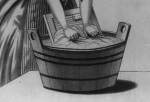 Woman Washing at Tub