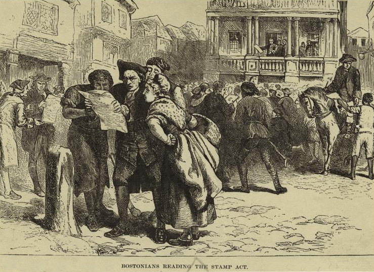 Bostonians Read Stamp Act