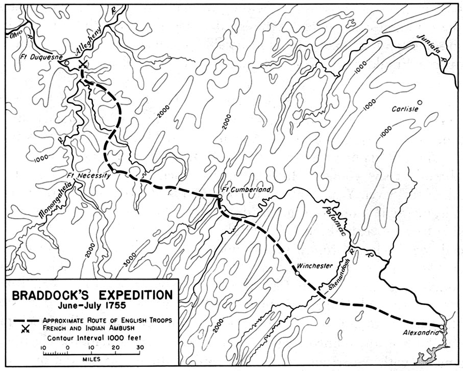 Map of Braddock's Expedition