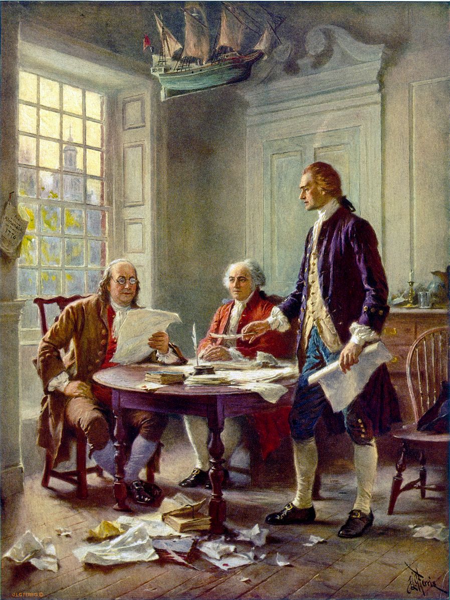 Adams and Franklin with Jefferson Revise Declaration