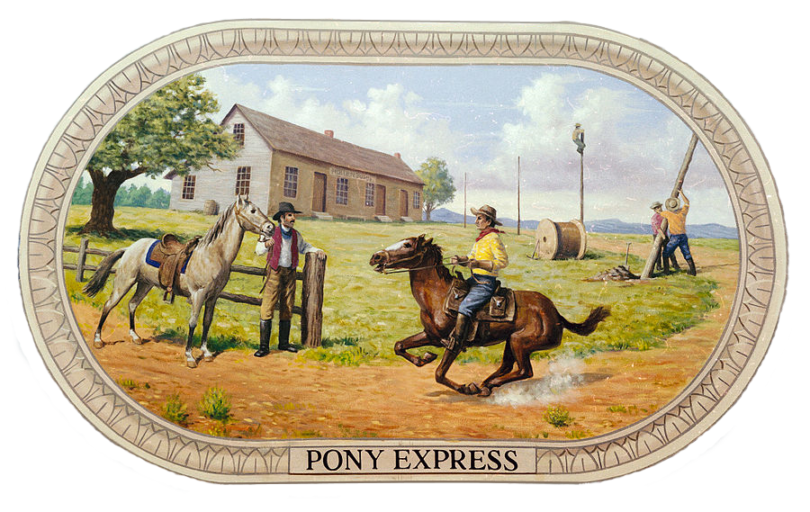 Pony Express Rider Arrives at Station