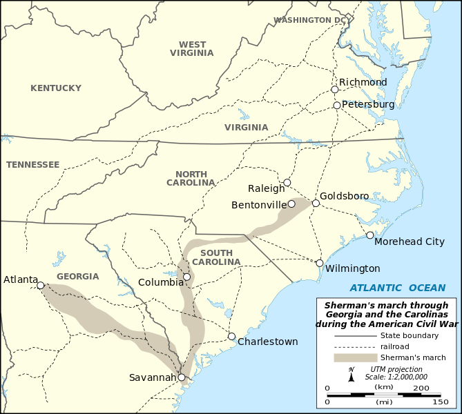Map of Sherman's Marches