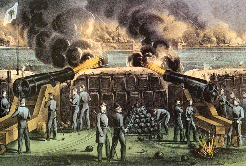 Confederate Batteries Bomb Sumter